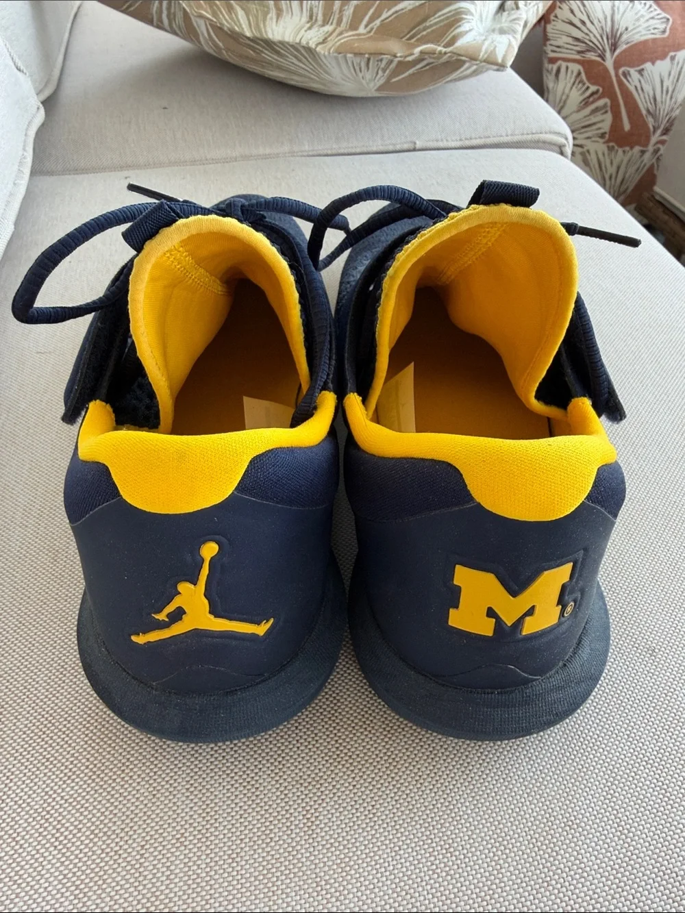 Jordan Navy and Yellow GO BLUE Strap Sneakers